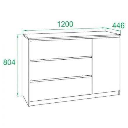Комод Сокол Т-3р  Белый