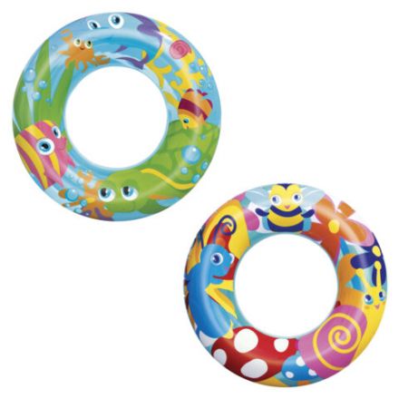 Надувной круг для плавания, диаметр 56 см, 3-6 лет, до 60 кг, АССОРТИ, BESTWAY, 36013