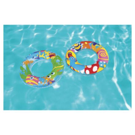 Надувной круг для плавания, диаметр 56 см, 3-6 лет, до 60 кг, АССОРТИ, BESTWAY, 36013