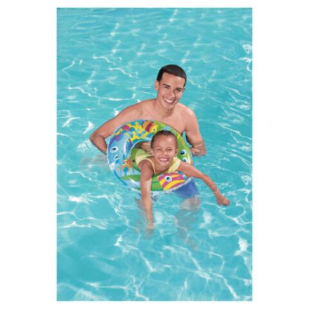 Надувной круг для плавания, диаметр 56 см, 3-6 лет, до 60 кг, АССОРТИ, BESTWAY, 36013