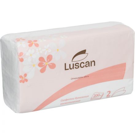 Салфетки косметические в пленке LUSCAN 2сл. 200 листов Салфетки косметические в пленке LUSCAN 2сл. 200 листов