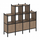 Loft Прямой стеллаж наборный VR.L-16 Дуб аризона/Чёрный металл 1694*446*1458