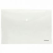 Папка-конверт с кнопкой ERICH KRAUSE "Fizzy Clear", А4, до 120 листов, прозрачная, 0,12 мм, 50172