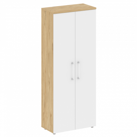 Shift Шкаф высокий широкий (2 высоких фасада ЛДСП) SK.ST-1.9 Тиквуд светлый/Белый бриллиант 800*420*1977