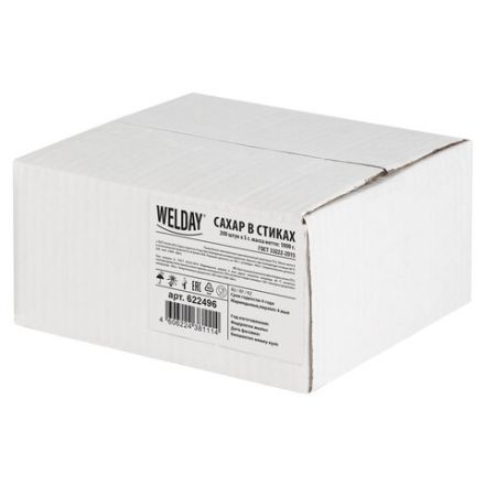 Сахар порционный WELDAY (ВЭЛДЭЙ) в стиках по 5 г, 200 штук, 622496 Сахар порционный WELDAY (ВЭЛДЭЙ) в стиках по 5 г, 200 штук, 622496