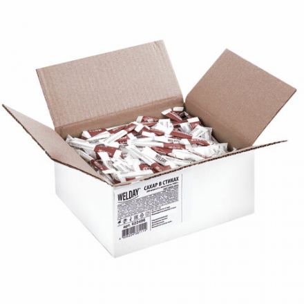 Сахар порционный WELDAY (ВЭЛДЭЙ) в стиках по 5 г, 200 штук, 622496 Сахар порционный WELDAY (ВЭЛДЭЙ) в стиках по 5 г, 200 штук, 622496