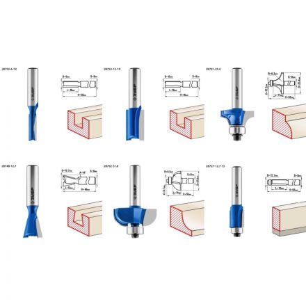 Набор фрез по дереву профильных ЗУБР 6шт, (28795-H6)