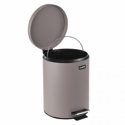 Ведро мусорное с педалью 12 литров "Classic", СЕРОЕ МАТОВОЕ, металлическое, со съемным внутренним ведром, LAIMA, 604944