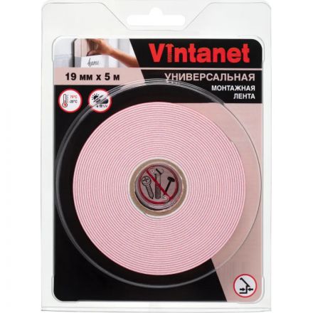 Клейкая лента Vintanet 210F для наружных и внутренних работ, 19 мм х 5м