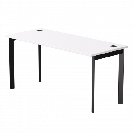 Стол прямой Everprof EVO на металлокаркасе 1580х670х755 мм опоры 45гр Белый/Черный