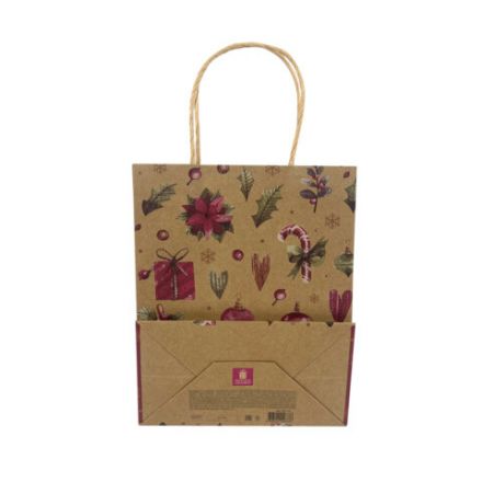 Пакет подарочный КОМПЛЕКТ 10 штук новогодний 18x10x23 см, "Новогодние Штучки", ЗОЛОТАЯ СКАЗКА, 592128