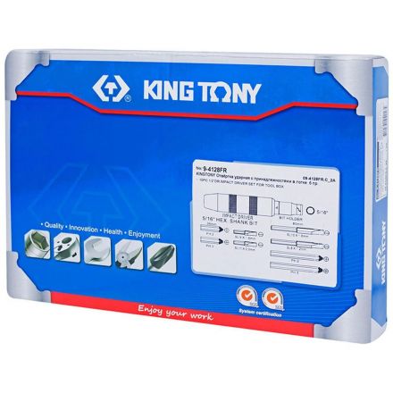 Отвертка ударная Набор  5/16 с принадлежностями,ложемент,10 предм.KING TONY
