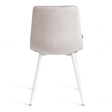 Стул CHILLY (mod. JSC-220) Велюр/металл , 44,5х52,5х88 см, Light grey (светло-серый) HLR14 / белый