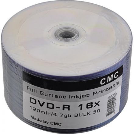 Носители информации CMC DVD-R 4,7 GB 16x Bulk/50 Full Ink Print