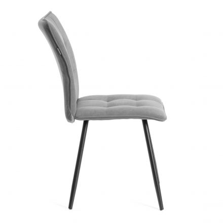 Комплект кресло + стул Bari LT, флок , серый/черный, 29, 41х55х89 см