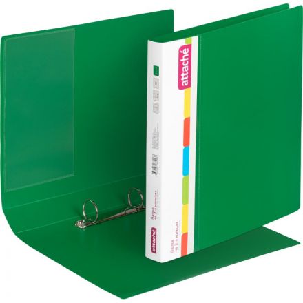 Папка на 2-х кольцах Attache 42 мм зеленая до 250 листов (пластик 0.7 мм)