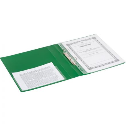 Папка на 2-х кольцах Attache 42 мм зеленая до 250 листов (пластик 0.7 мм)