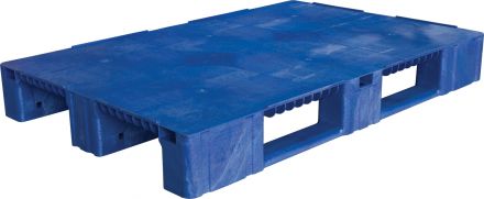 Паллет 1200x800х150 сплошной, на 3-х полозьях  синий