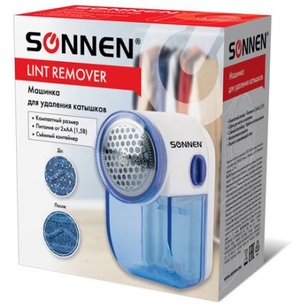 Машинка для удаления катышков миниклинер SONNEN FS-8808, белый/синий, 455464 Машинка для удаления катышков миниклинер SONNEN FS-8808, белый/синий, 455464