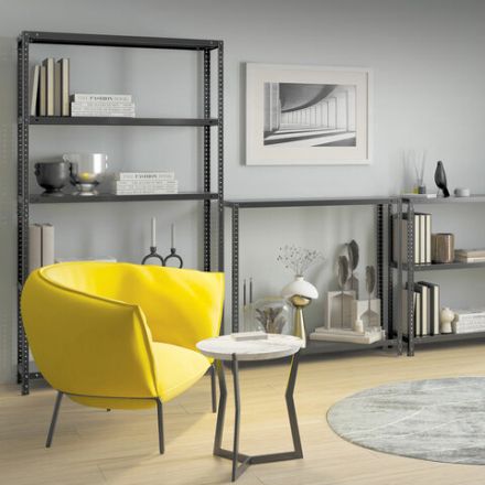 Стеллаж металлический BRABIX "ГРАФИТ MS KD-180/40-5", лофт, 1800х1000х400 мм, 5 полок, 291269, S240BR144593