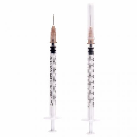 Шприц инсулиновый SFM, 1 мл, КОМПЛЕКТ 100 шт., в коробке, U-100 игла 0,45х12 мм - 26G, 534208 Шприц инсулиновый SFM, 1 мл, КОМПЛЕКТ 100 шт., в коробке, U-100 игла 0,45х12 мм - 26G, 534208