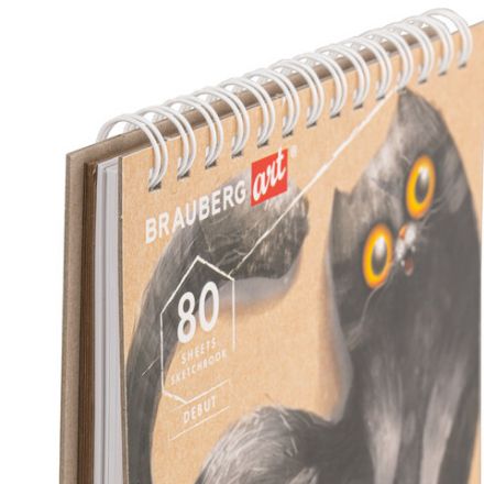 Скетчбук, белая бумага 120 г/м2 + крафт 80 г/м2 195х195 мм, 60 + 20 л., гребень, BRAUBERG ART DEBUT, 112983 Скетчбук, белая бумага 120 г/м2 + крафт 80 г/м2 195х195 мм, 60 + 20 л., гребень, BRAUBERG ART DEBUT, 112983