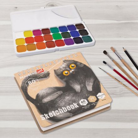 Скетчбук, белая бумага 120 г/м2 + крафт 80 г/м2 195х195 мм, 60 + 20 л., гребень, BRAUBERG ART DEBUT, 112983 Скетчбук, белая бумага 120 г/м2 + крафт 80 г/м2 195х195 мм, 60 + 20 л., гребень, BRAUBERG ART DEBUT, 112983