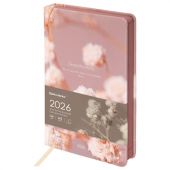 Ежедневник датированный 2026 А5 138x213 мм, BRAUBERG "Vista", под кожу твердый, "Tenderness", 117455