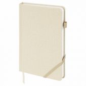 Ежедневник недатированный А5 138x213 мм BRAUBERG "Finest" под кожу, резинка, 136 л., бежевый, 111871