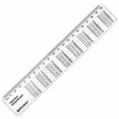 Линейка пластиковая 20 см, BRAUBERG, справочная, таблица умножения, 210832