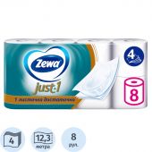 Бумага туалетная Zewa JUST1 4с бел 100%цел втул 12,3м 90л 8рул/уп 144120 Бумага туалетная Zewa JUST1 4с бел 100%цел втул 12,3м 90л 8рул/уп 144120