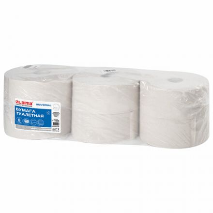 Бумага туалетная БОЛЬШОЙ РУЛОН, 450 м, LAIMA (T1), UNIVERSAL, 1-слойная, КОМПЛЕКТ 6 рулонов, 111336 Бумага туалетная БОЛЬШОЙ РУЛОН, 450 м, LAIMA (T1), UNIVERSAL, 1-слойная, КОМПЛЕКТ 6 рулонов, 111336