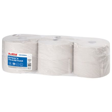 Бумага туалетная БОЛЬШОЙ РУЛОН, 450 м, LAIMA (T1), UNIVERSAL, 1-слойная, КОМПЛЕКТ 6 рулонов, 111336 Бумага туалетная БОЛЬШОЙ РУЛОН, 450 м, LAIMA (T1), UNIVERSAL, 1-слойная, КОМПЛЕКТ 6 рулонов, 111336