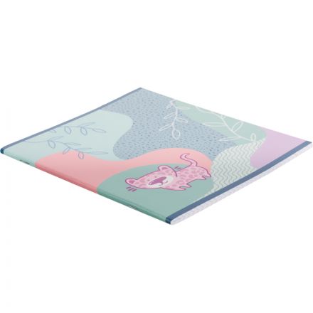 Тетрадь общая А5 48л №1School Леопард,клетка,скрепка,ВД-лак