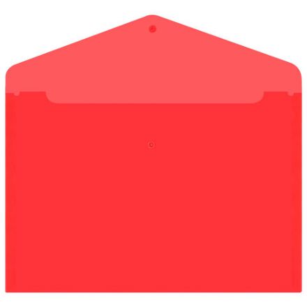 Папка-конверт с кнопкой прозрачная А4, BRAUBERG "UNIVERSAL", до 100 листов, красная, 0,15 мм, 273073