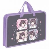Папка на молнии с ручками ЮНЛАНДИЯ А4, 1 отделение, пластик, ширина 45 мм, "Anime dreamer", 273357