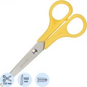 Ножницы Attache 130 мм тупоконечные с пластиковыми симметричными ручками желтого цвета