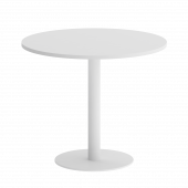 Home Office Стол круглый VR.SP-5-90.1 Белый бриллиант/Белый металл 900*900*753