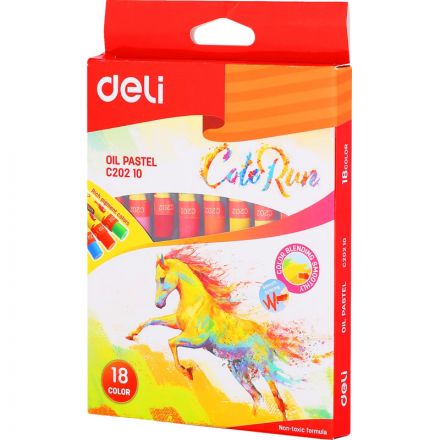 Пастель масляная Deli ColoRun 18 цв/наб EC20210