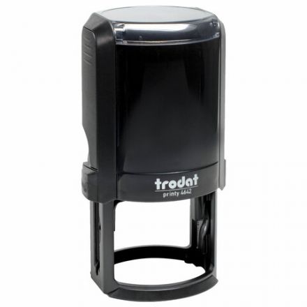 Оснастка для печатей оттиск D=42 мм синий, TRODAT 4642 PRINTY 4.0, корпус черный, крышка, подушка Оснастка для печатей оттиск D=42 мм синий, TRODAT 4642 PRINTY 4.0, корпус черный, крышка, подушка