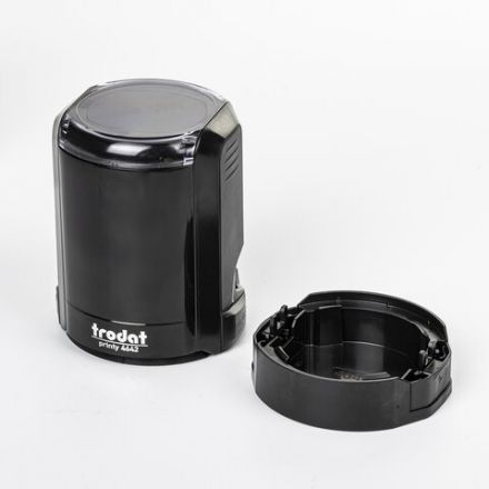 Оснастка для печатей оттиск D=42 мм синий, TRODAT 4642 PRINTY 4.0, корпус черный, крышка, подушка Оснастка для печатей оттиск D=42 мм синий, TRODAT 4642 PRINTY 4.0, корпус черный, крышка, подушка