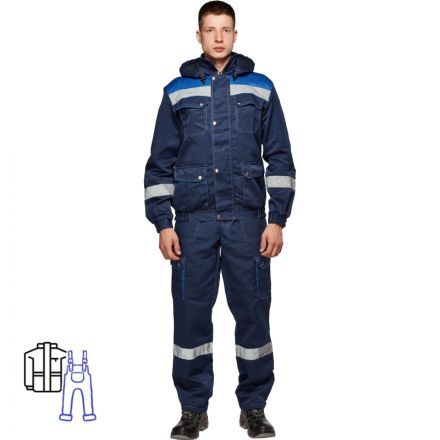 Костюм рабочий летний муж.Антей СОП син/вас (КПК) 56-58 (112-116)/170-176