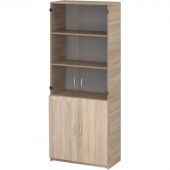 Шкаф SP Бюджет   со стекл. 2553 (651,879,655,670) дуб сонома