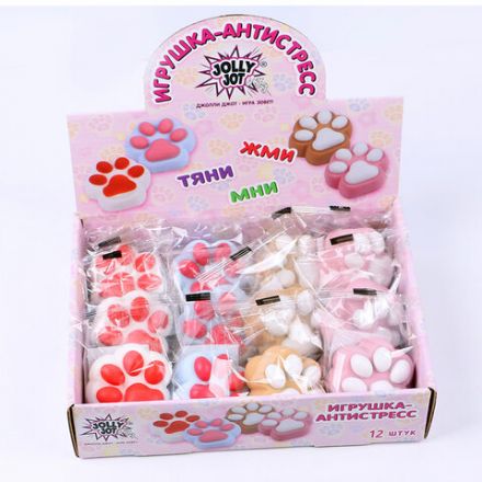 Игрушка-антистресс "КОШАЧЬЯ ЛАПКА", 6х6 см, ассорти 4 цвета, JOLLY JOT (ДЖОЛЛИ ДЖОТ), 665805 Игрушка-антистресс "КОШАЧЬЯ ЛАПКА", 6х6 см, ассорти 4 цвета, JOLLY JOT (ДЖОЛЛИ ДЖОТ), 665805