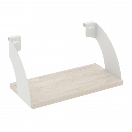 Навесные полки. Кронштейны+ЛДСП полка 400мм MAN-41-4 Денвер светлый/Белый металл 400*220*200