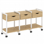 Loft Тумба на колесных опорах наборная. Вариант №4 VR.L-TN-4.K Тиквуд светлый/Белый металл 1440*460*767 Loft Тумба на колесных опорах наборная. Вариант №4 VR.L-TN-4.K Тиквуд светлый/Белый металл 1440*460*767