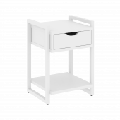 Loft Тумба на регулируемых опорах с ящиком и полкой VR.L-T1.O Белый бриллиант/Белый металл 500*460*719