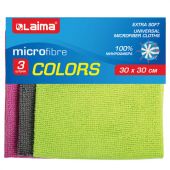 Салфетки из МИКРОФИБРЫ универсальные, 30х30 см, КОМПЛЕКТ 3 шт., ассорти (розовый, зеленый, серый), 180 г/м2, LAIMA, 700054 Салфетки из МИКРОФИБРЫ универсальные, 30х30 см, КОМПЛЕКТ 3 шт., ассорти (розовый, зеленый, серый), 180 г/м2, LAIMA, 700054