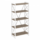 Loft Стеллаж на регулируемых опорах-5 полок VR.L-MST.O-5.8 Тиквуд тёмный/Белый металл 800*400*1650