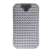 Коврик для ванны противоскользящий с теркой для ступней 70х40 см, серый, ПВХ, присоски, PRIMILA (ПРИМИЛА), 700374